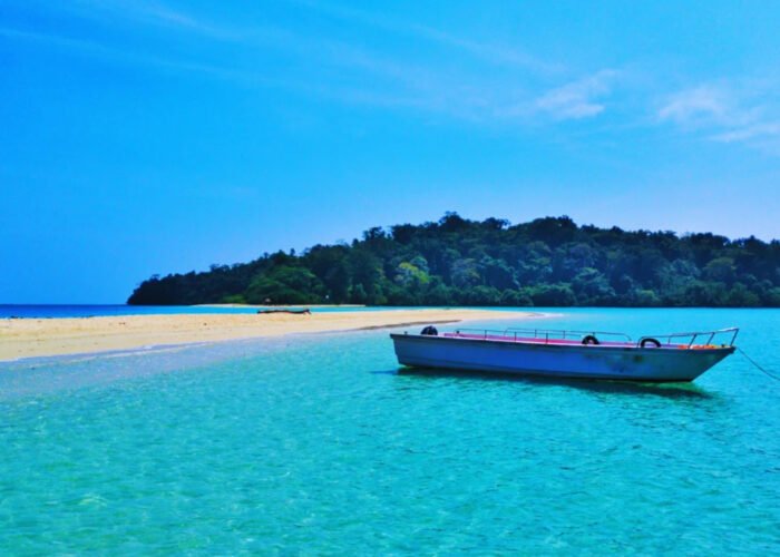 Stunning sunset at Radhanagar Beach, Havelock Island—ranked among Asia’s top beaches—experienced during the Best of Andaman 6 Days tour, perfect for swimming, photography, and relaxation.