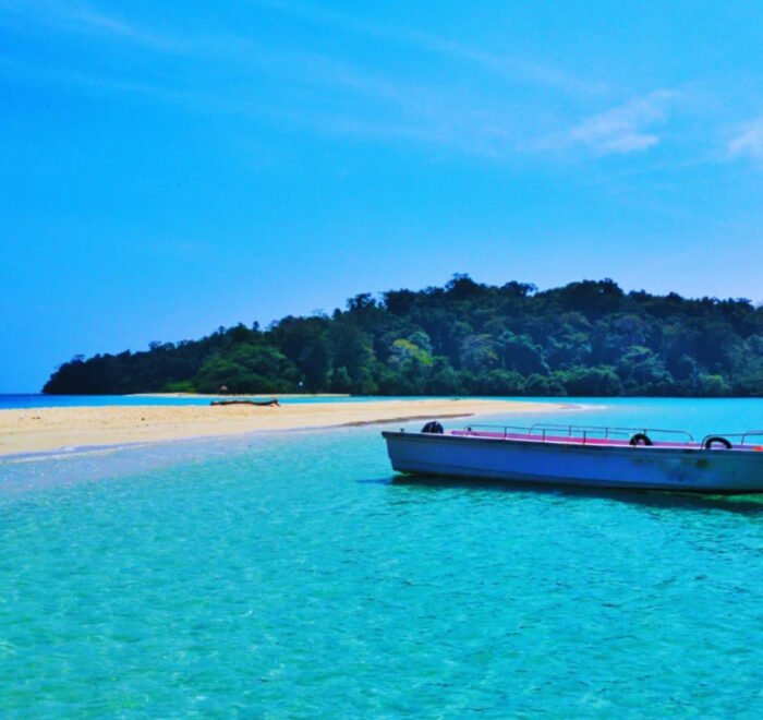 Stunning sunset at Radhanagar Beach, Havelock Island—ranked among Asia’s top beaches—experienced during the Best of Andaman 6 Days tour, perfect for swimming, photography, and relaxation.