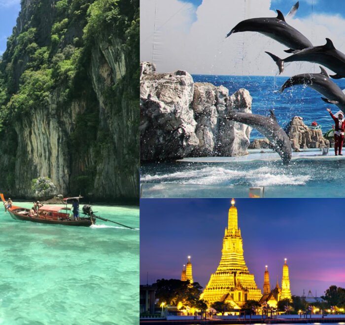 Bangkok Phuket Krabi 8 Days Tour Package – Explore Thailand’s highlights including Phuket Island Tour, Phi Phi Islands by speedboat, James Bond Island & canoeing at Phang Nga Bay, Krabi Four Island hopping, Bangkok temple tours & Safari World adventure.