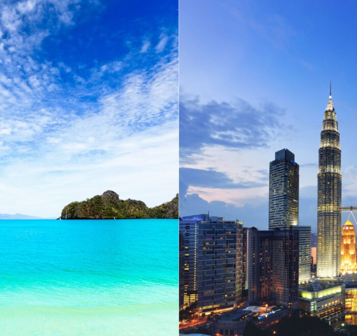 Petronas Twin Towers shining bright in Kuala Lumpur